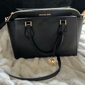 Michael Kors black bag with handles and strap